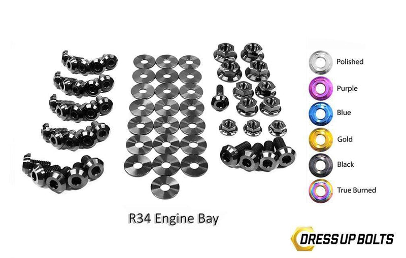 Titanium Hardware Engine Bay Kit, R34