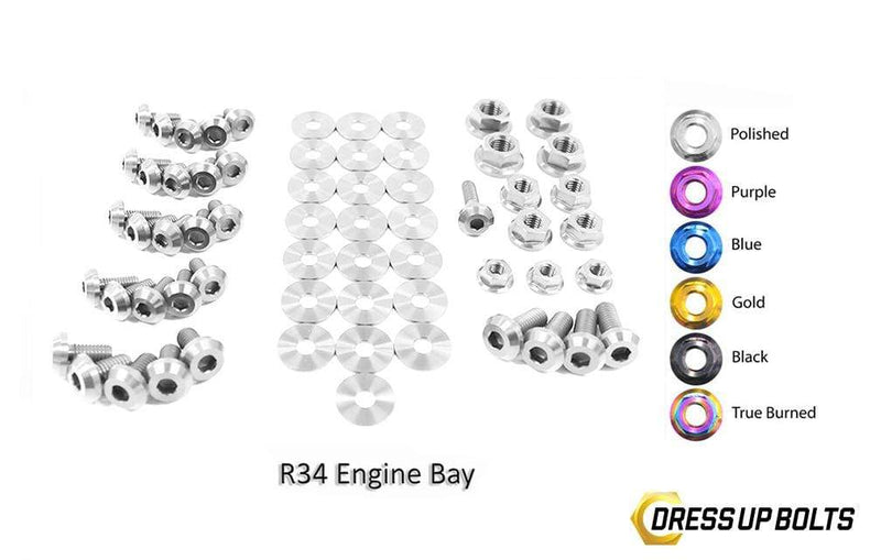 Titanium Hardware Engine Bay Kit, R34