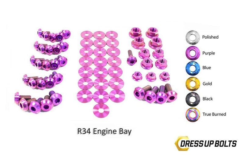 Titanium Hardware Engine Bay Kit, R34