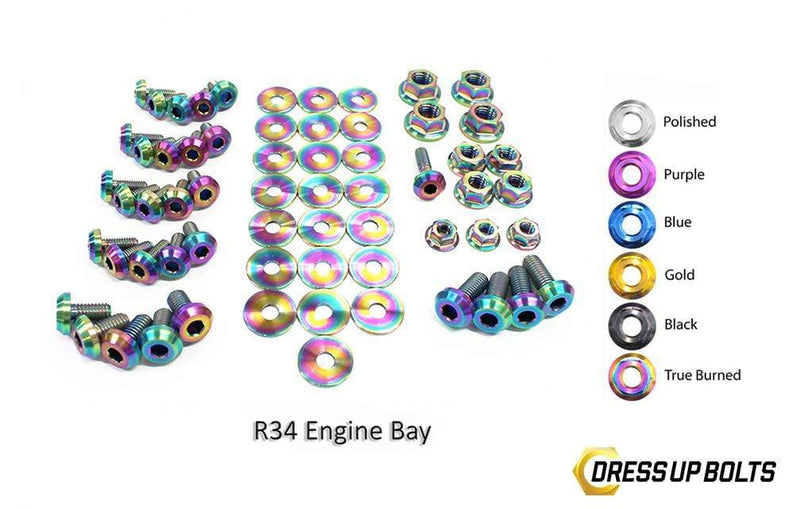 Titanium Hardware Engine Bay Kit, R34