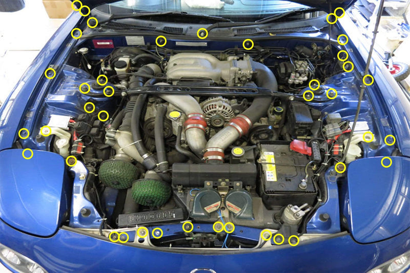 Titanium Hardware Engine Bay Kit, FD3S
