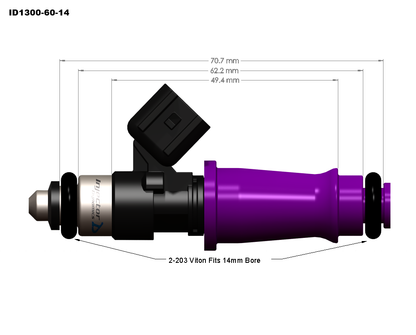 14mm ID1300x² Fuel Injectors (RB26DETT)