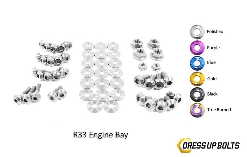 Titanium Hardware Engine Bay Kit, R33