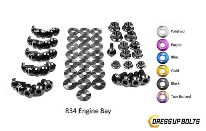 Titanium Hardware Engine Bay Kit, R34