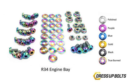 Titanium Hardware Engine Bay Kit, R34
