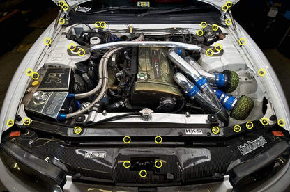 Titanium Hardware Engine Bay Kit, R33