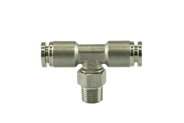 Pushloc Fitting Stainless Steel – 1/8″ NPT to 1/4″ PTC Tee